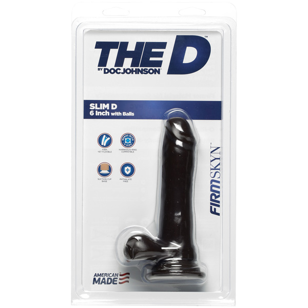 The D - Slim D - 6.5" With Balls Firmskyn Chocolate