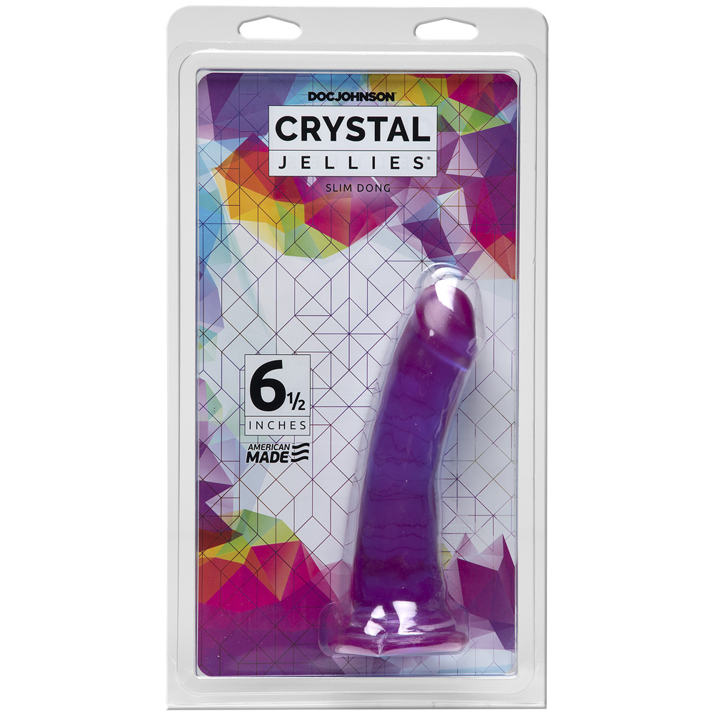 Crystal Jellies Slim Dong 6.5" Purple