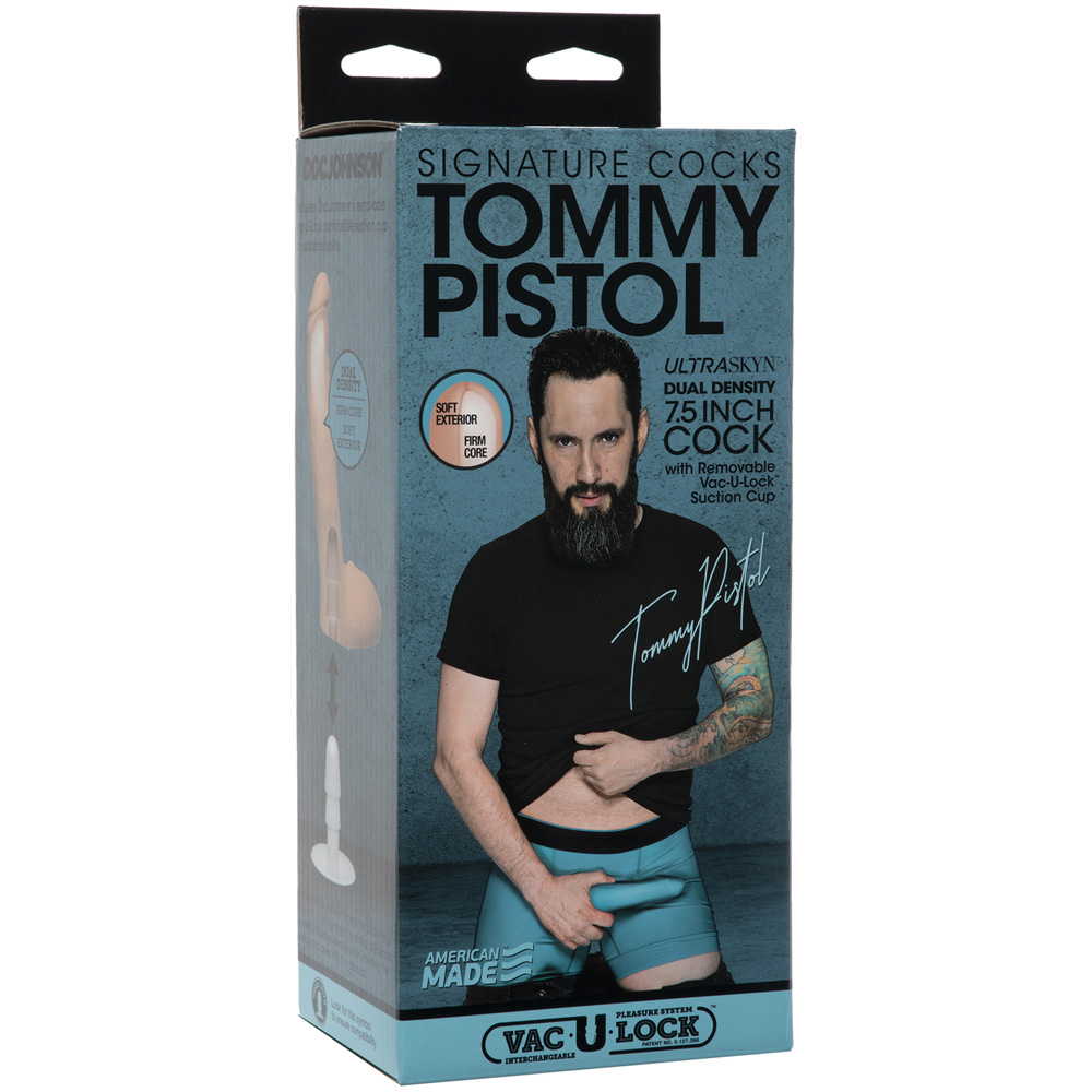 Signature Cocks Tommy Pistol 7.5" Ultraskyn Cock With Removable Vac-U-Lock Suction Cup