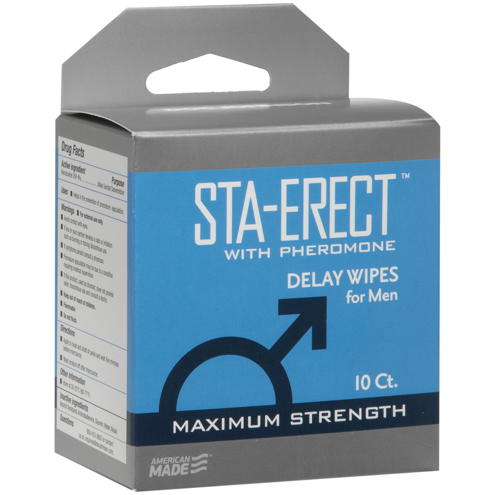 Sta-Erect With Pheromone Delay Wipes For Men 10Pk