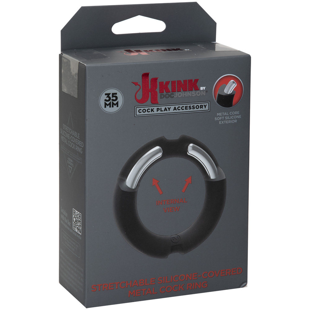 Kink Silicone-Covered Metal Cock Ring 35Mm Black