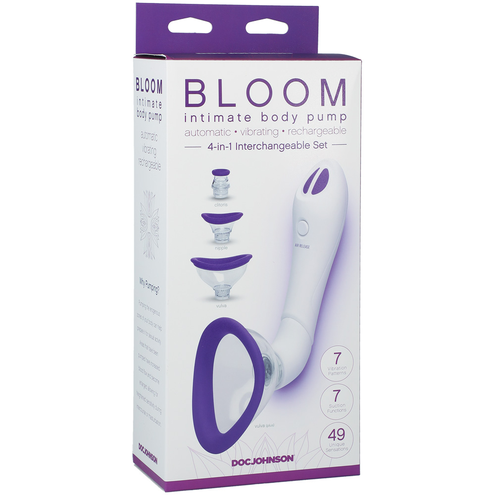 Bloom Intimate Body Pump Automatic Vibrating Rechargeable Purple/White