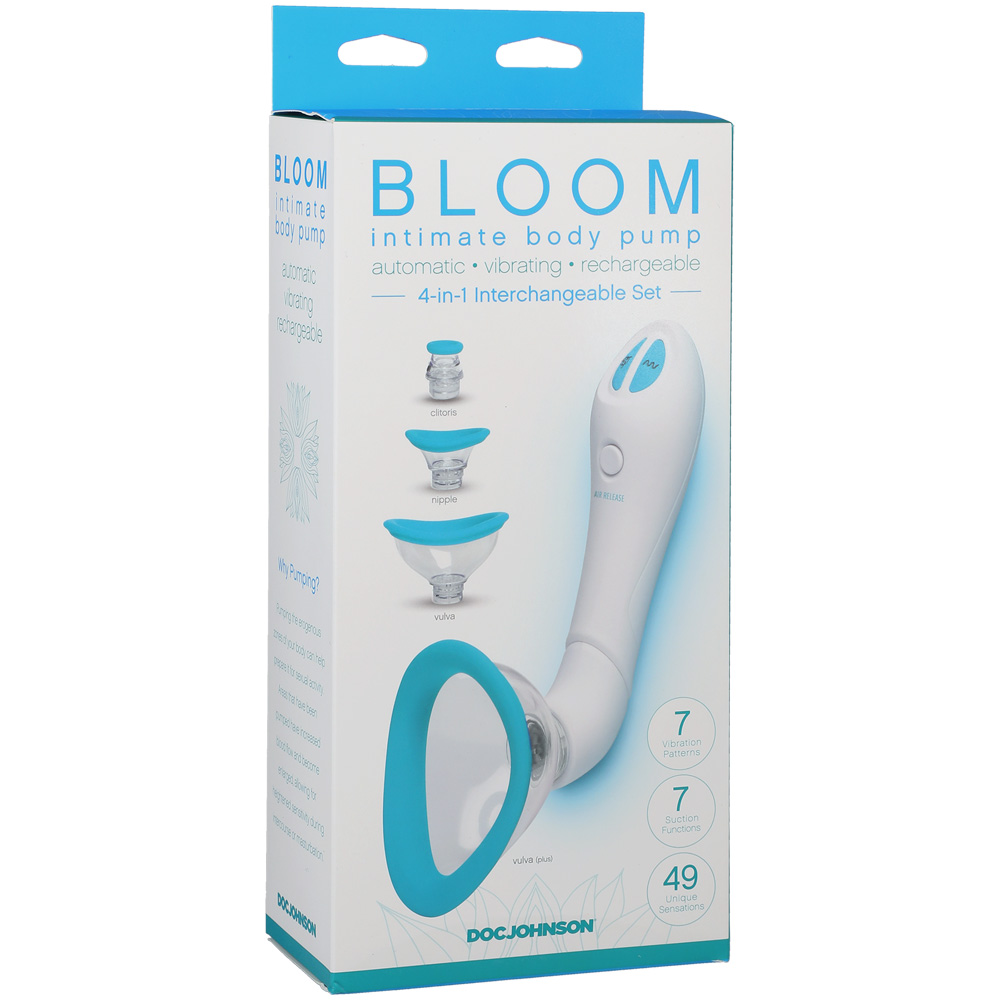 Bloom Intimate Body Pump Automatic Vibrating Rechargeable Sky Blue/White