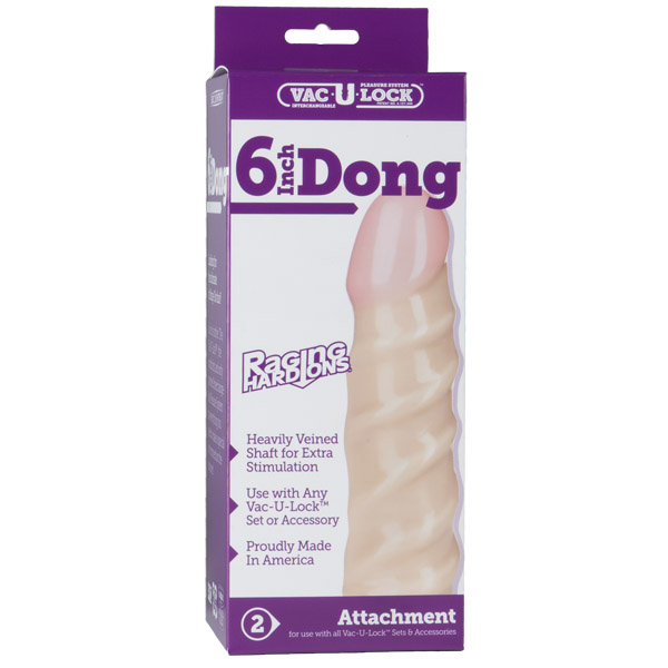 Vac-U-Lock - 6" Dong - Raging Hard-Ons™ White Vac-U-Lock - 6" Dong - Raging Hard-Ons™ White
