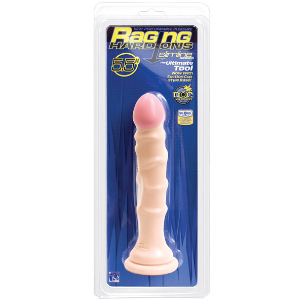 Raging Hard-Ons - Slimline With Suction Cup - 5.5" Dong White