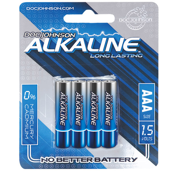 Doc Johnson Alkaline Batteries - 4 AAA Blue/Silver