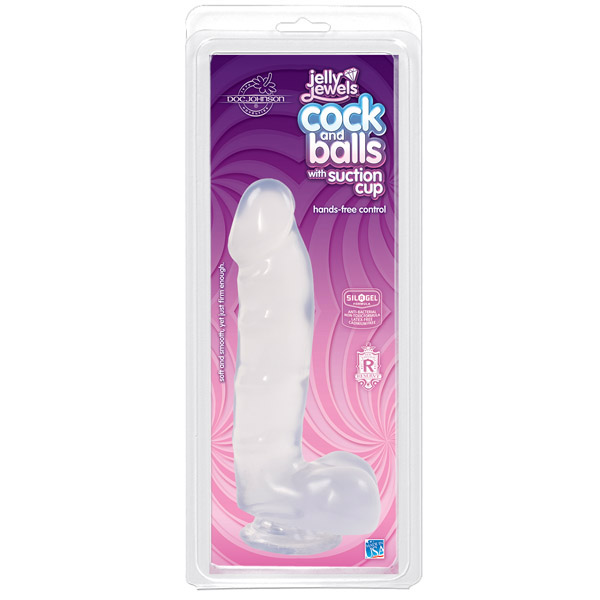 Jelly Jewels - Cock And Balls With Suction Cup Diamond