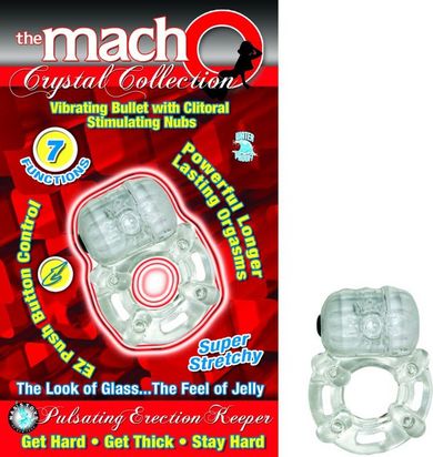 The Macho Crystal Collection Pulsating Erection Keeper Clear