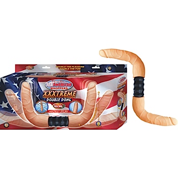 All American Whoppers Xxxtreme Vibrating & Fully Bendable Double Dong Flesh