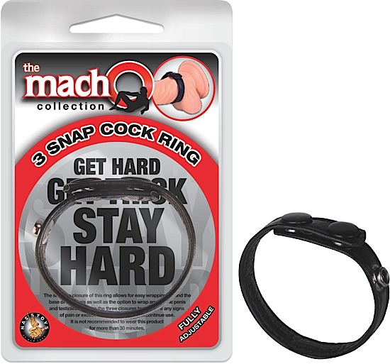 The Macho Collection 3 Snap Cock Ring Black