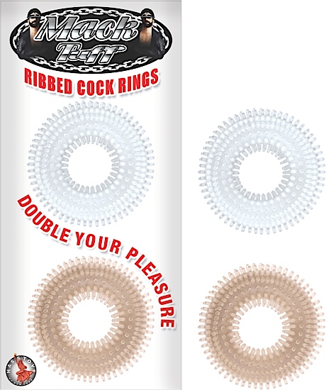 Mack Tuff Ribbed Cock Rings Clear / Smoke
