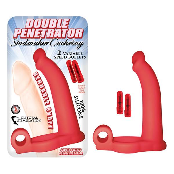 Double Penetrator Studmaker Cockring Red