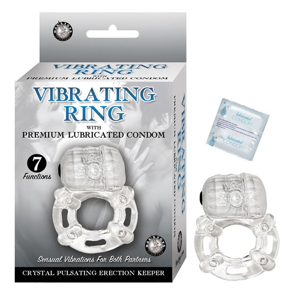 Vibrating Ring Crystal Pulsating Erection Keeper Clear