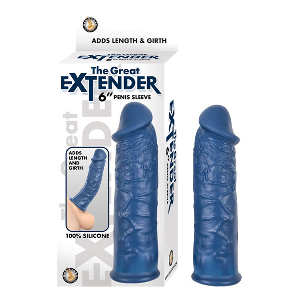 The Great Extender 6" Penis Sleeve Blue