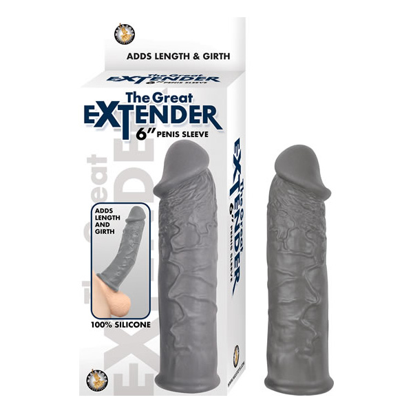 The Great Extender 6" Penis Sleeve Grey