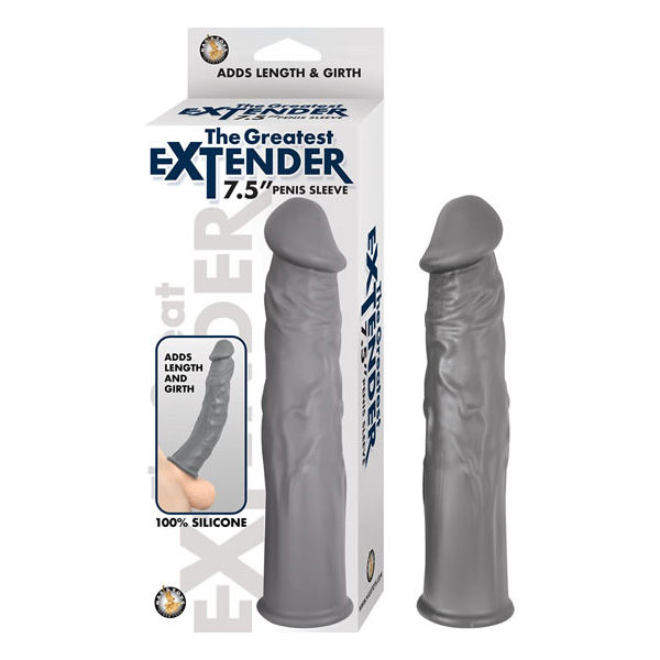 The Great Extender 7.5" Penis Sleeve Grey
