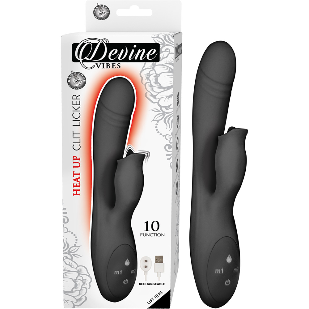 Devine Vibes Heat Up Clit Licker Black Devine Vibes Heat Up Clit Licker Black