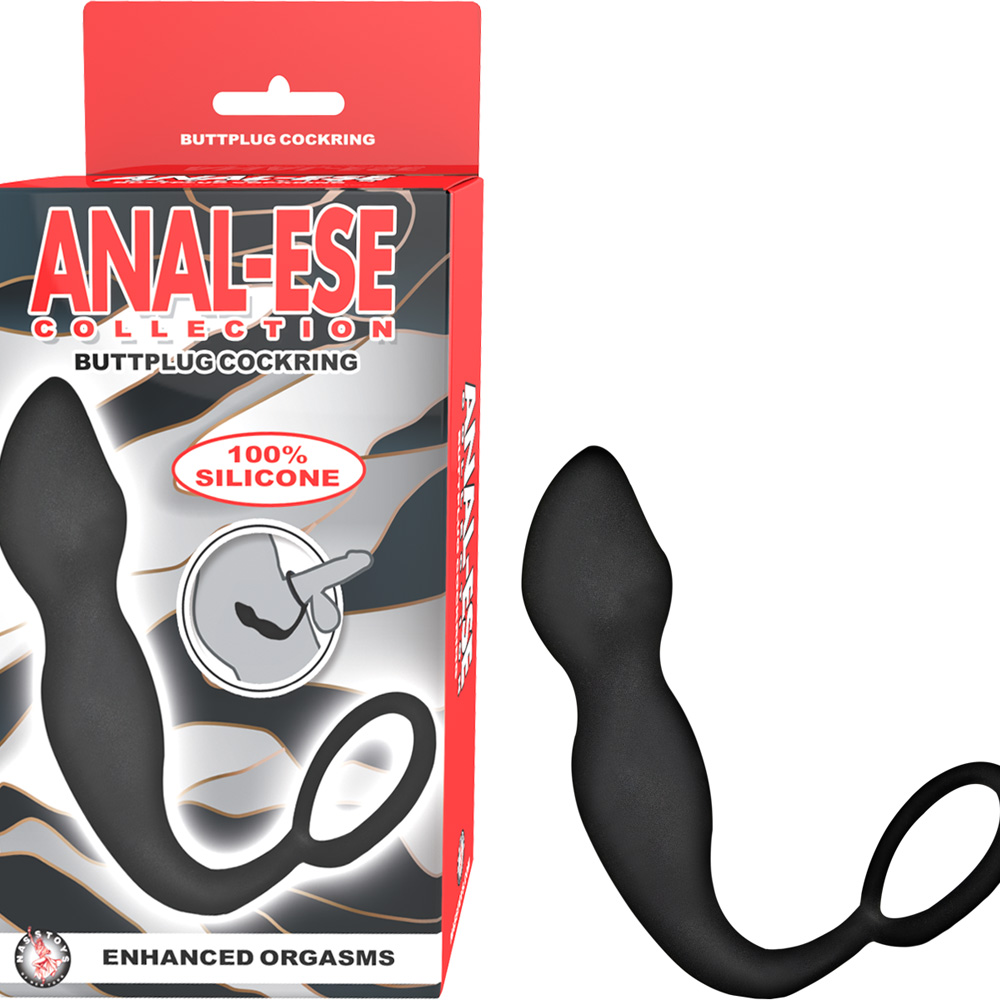 Anal Ese Collection Buttplug Cockring Black Anal Ese Collection Buttplug Cockring Black