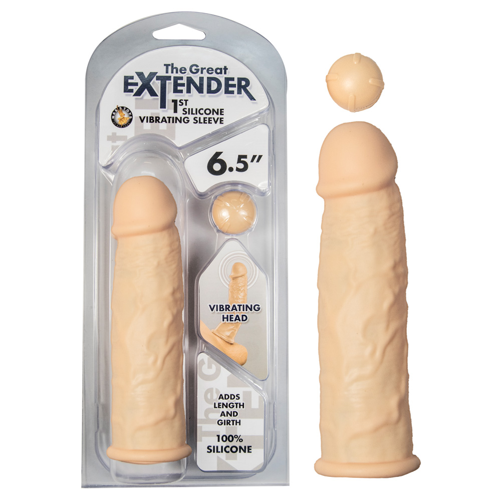 The Great Extender 1st Silicone Vibrating Sleeve 6.5 Flesh The Great Extender 1st Silicone Vibrating Sleeve 6.5 Flesh
