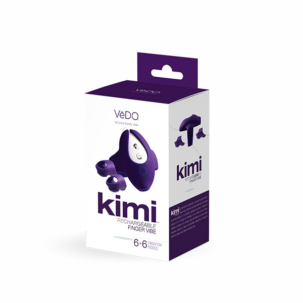 Kimi Rechargeable Dual Finger Vibe With Remote Control Deep Purple