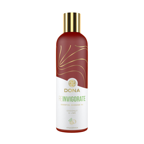 Dona Essential Massage Oil Reinvigorate Coconut Lime 4 oz.