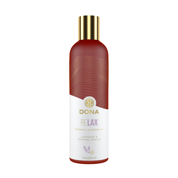Dona Essential Massage Oil Relax Lavender & Tahitian Vanilla 4 oz.