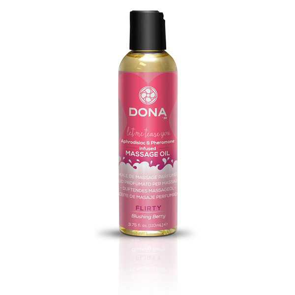 Dona Scented Massage Oil Flirty Aroma: Blushing Berry 4 oz.