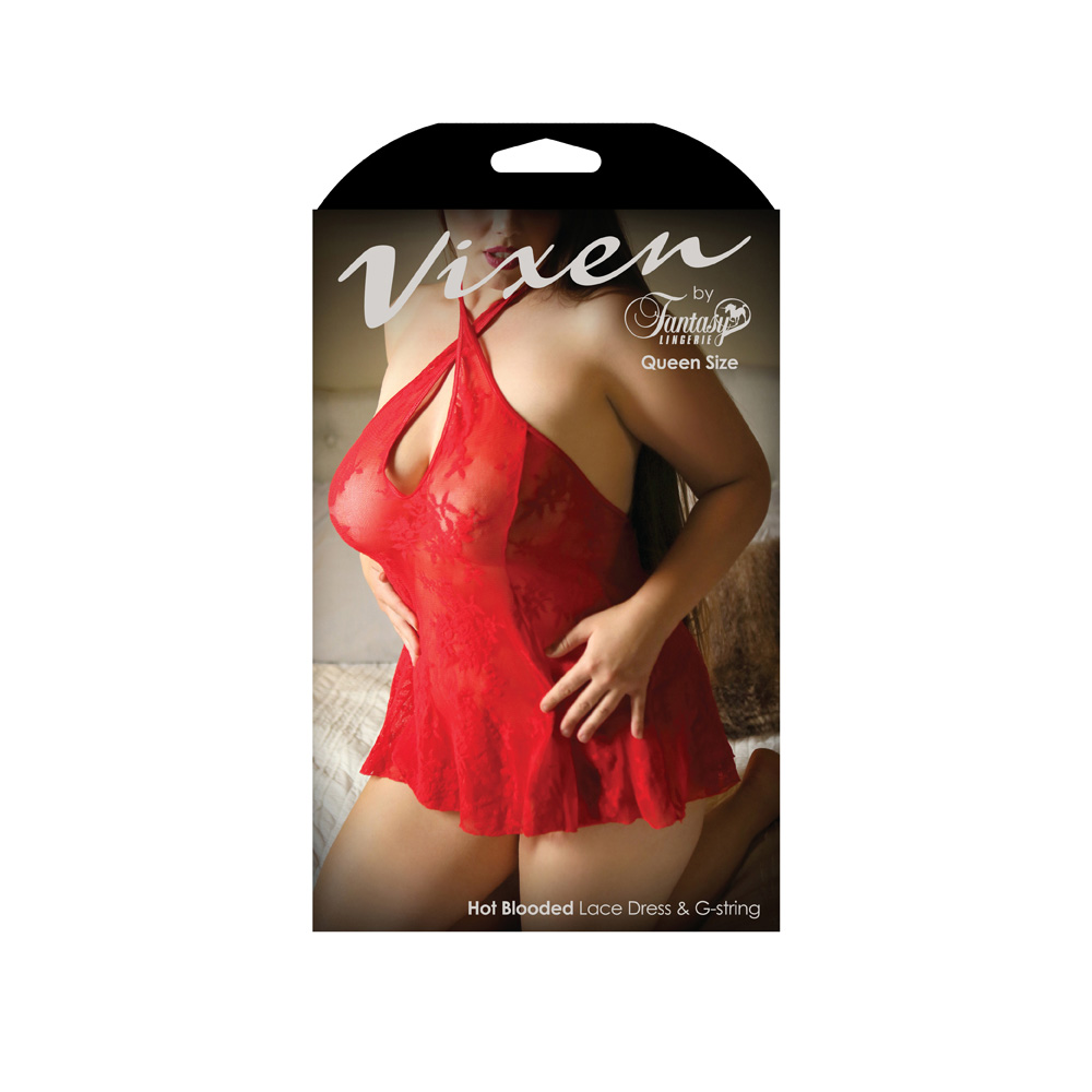 Hot Blooded Lace Dress & G-string - Queen Boxed