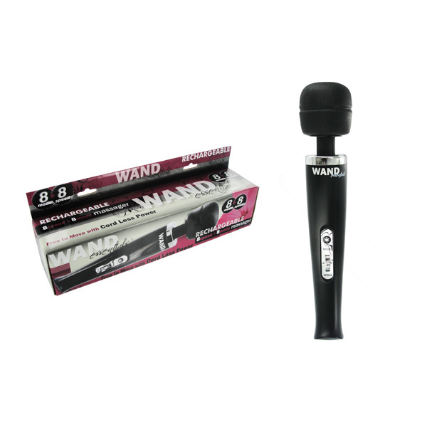 Wand Essentials 8 Speed 8 Function Wand Black Rechargeable 110V
