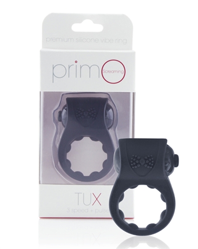 PrimO Tux Vibrating Cock Ring - Black