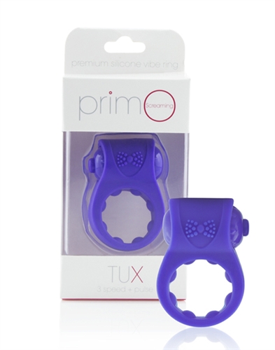 PrimO Tux Vibrating Cock Ring - Purple