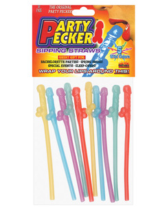 Party Pecker Straw Neon (10PK)