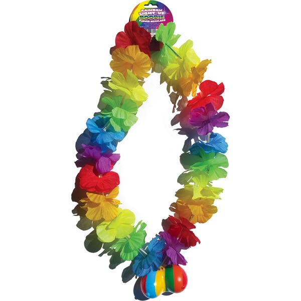 Rainbow Light Up Flower Boobie Necklace