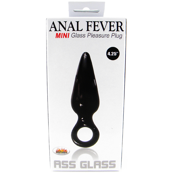 Anal Fever Mini Ass Glass Pleasure Plug Black 4.25"