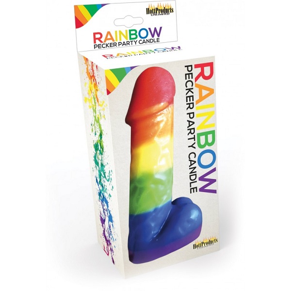 Rainbow Pecker Party Candle 7.5"