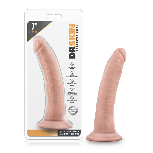 Dr. Skin 7" Cock With Suction Cup Vanilla
