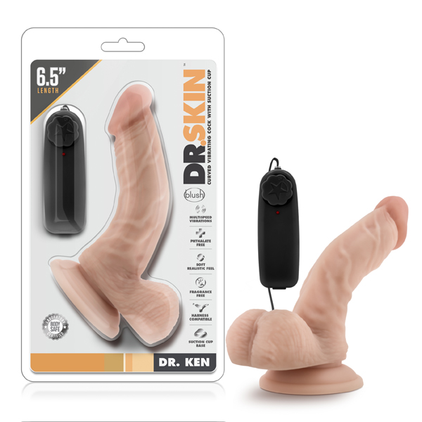 Dr. Skin Dr. Ken 6.5" Vibrating Cock With Suction Cup Vanilla Dr. Skin Dr. Ken 6.5" Vibrating Cock With Suction Cup Vanilla