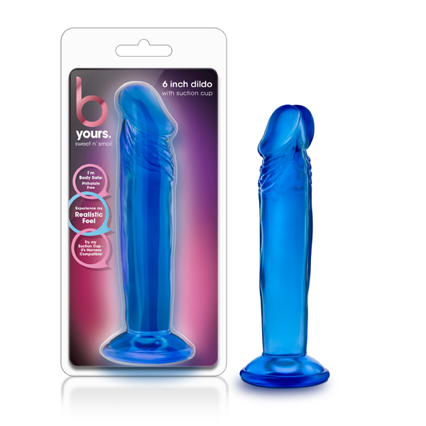 B Yours Sweet N' Small 6" Dildo With Suction Cup Blue