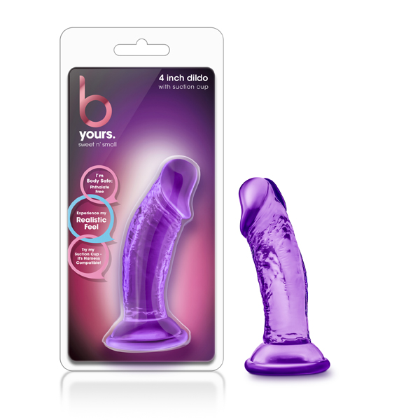 B Yours Sweet N' Small 4" Dildo With Suction Cup Purple