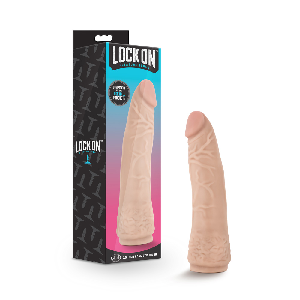 Lock On 7.5" Realistic Dildo Vanilla
