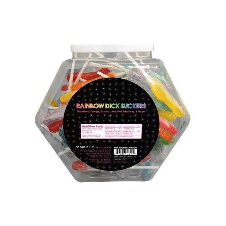 Rainbow Dick Suckers 72Ct Fishbowl