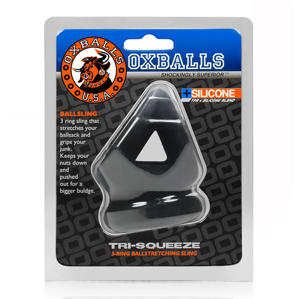 Tri-Squeeze Cock Sling/Ball Stretcher Black Ice