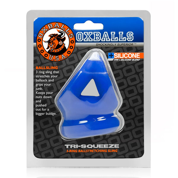 Tri-Squeeze Cock Sling/Ball Stretcher Cobalt Ice