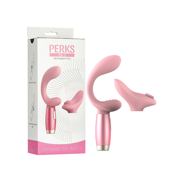 Perks Series Ex-3 G/C Dual Vibrator And Clitoral Stimulator Peach Pink