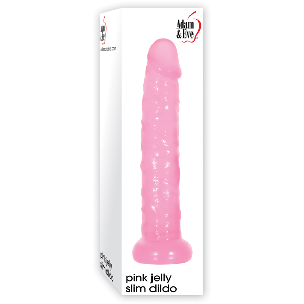 A&E Pink Jelly Slim Dildo