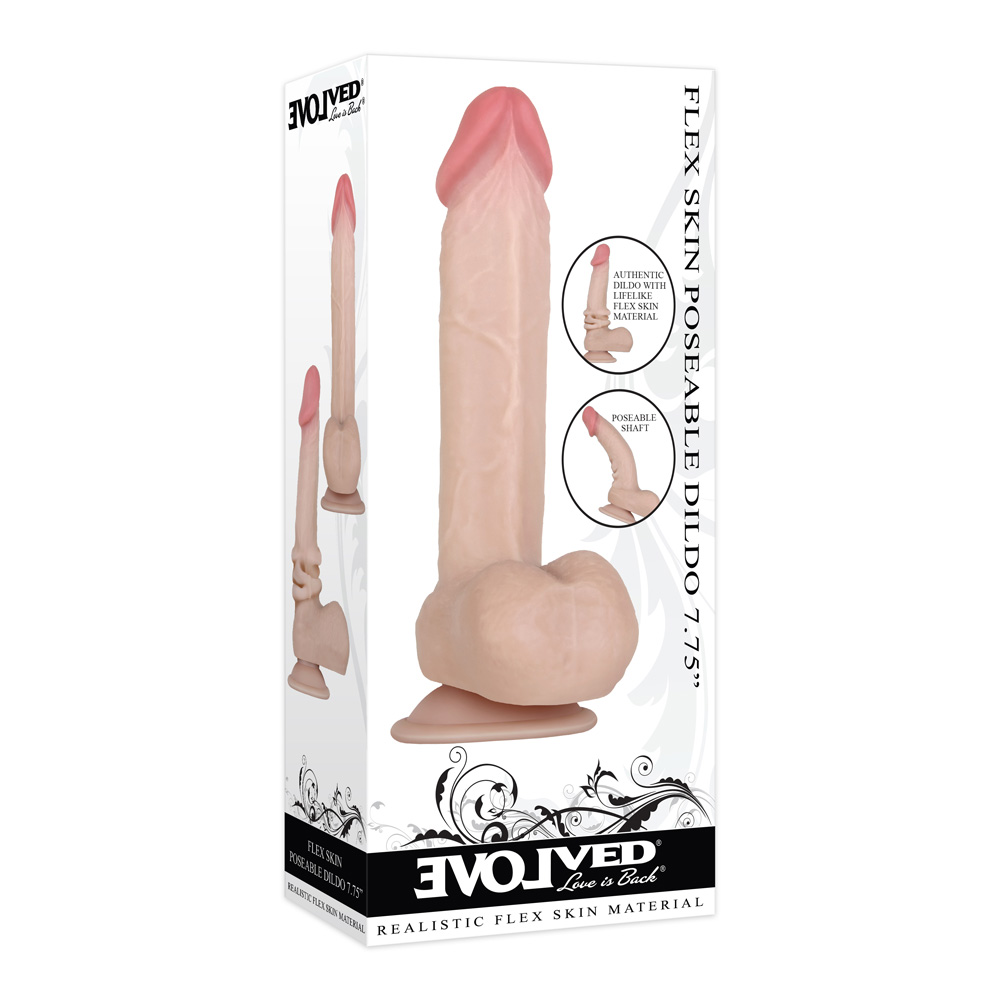Flexskin Poseable Dildo 7.75" Light
