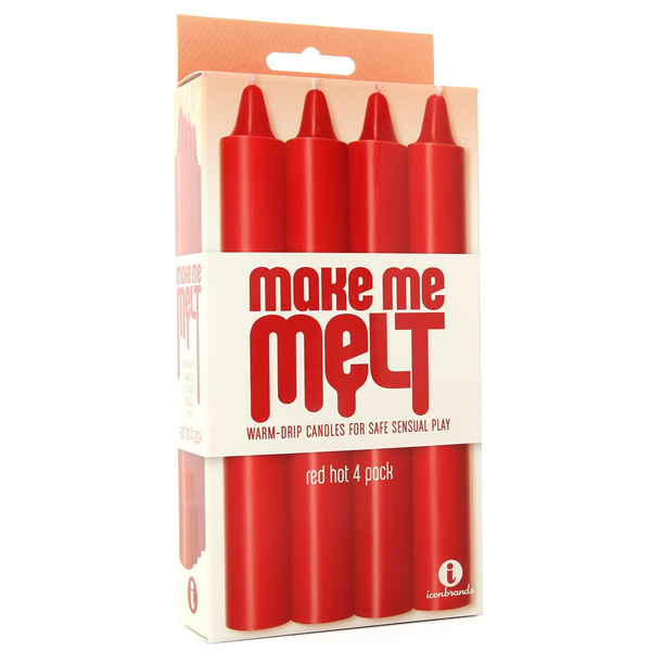 The 9's Make Me Melt Sensual Warm-Drip Candles 4Pk Red Hot
