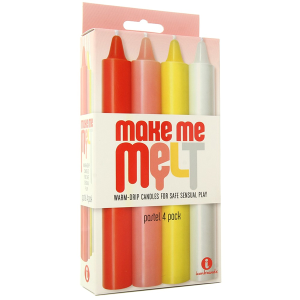 The 9's Make Me Melt Sensual Warm-Drip Candles 4Pk Pastel
