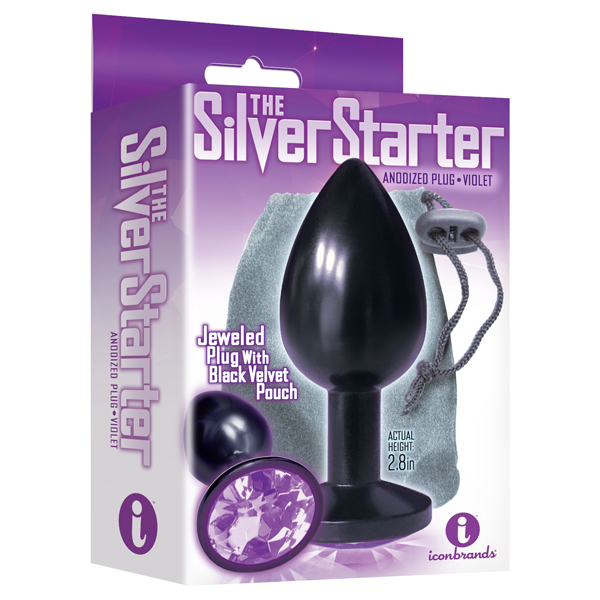 The 9's The Silver Starter Bejeweled Annodized Stainless Steel Plug Violet