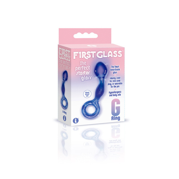 The 9's First Glass G-Ring Anal & Pussy Stimulator Blue